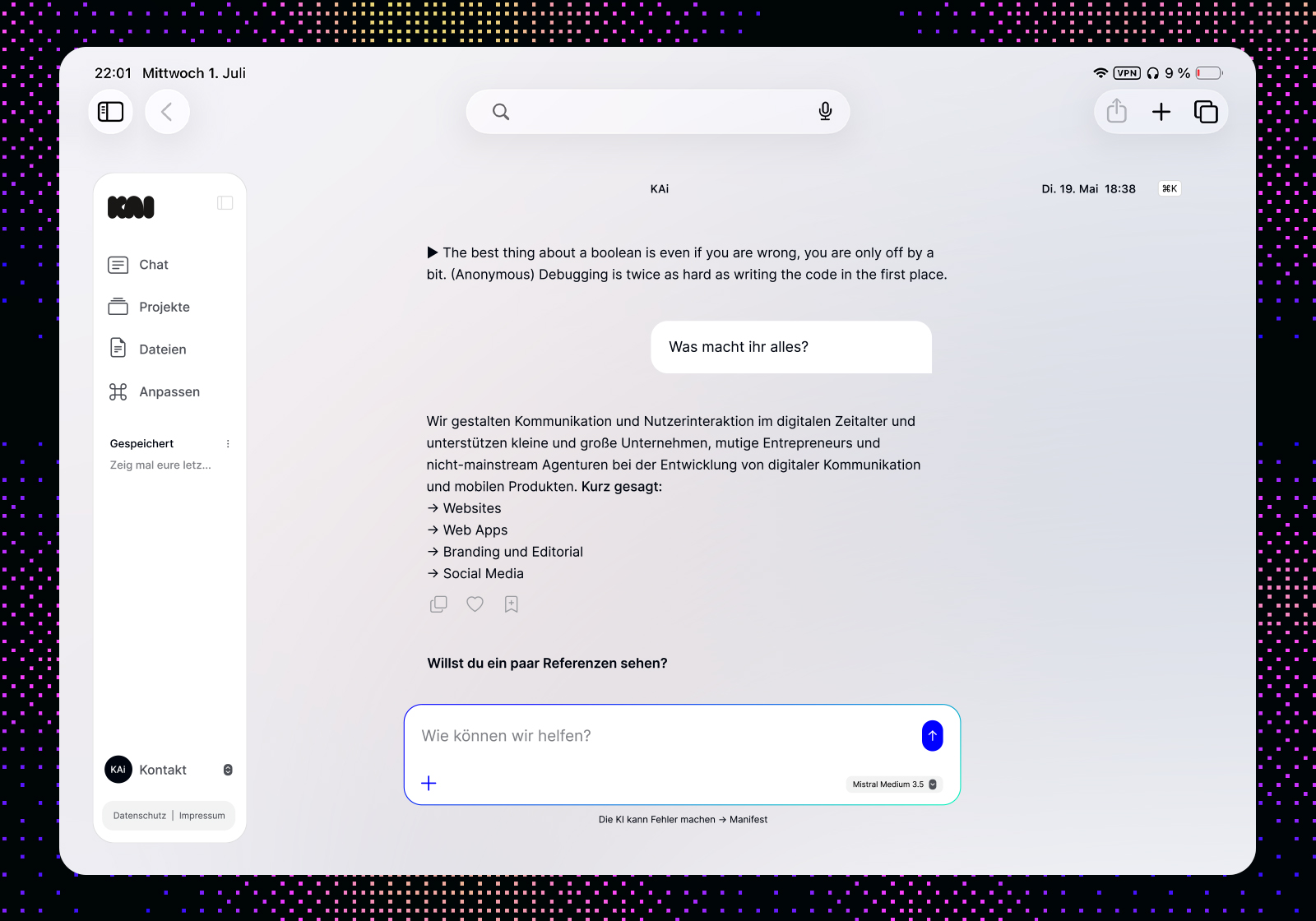 WordPress KI Chatbot Interface