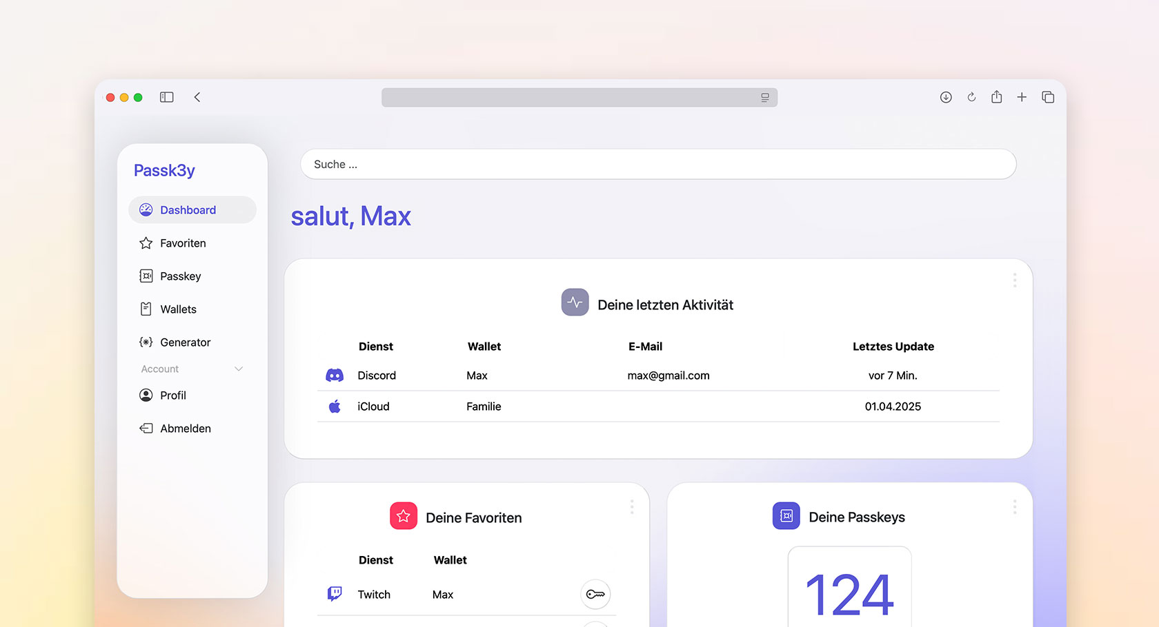Passk3y UI Interface